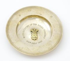 A Charles & Diana Royal Wedding commemorative silver dish of miniature alms dish form , 'Engraved In