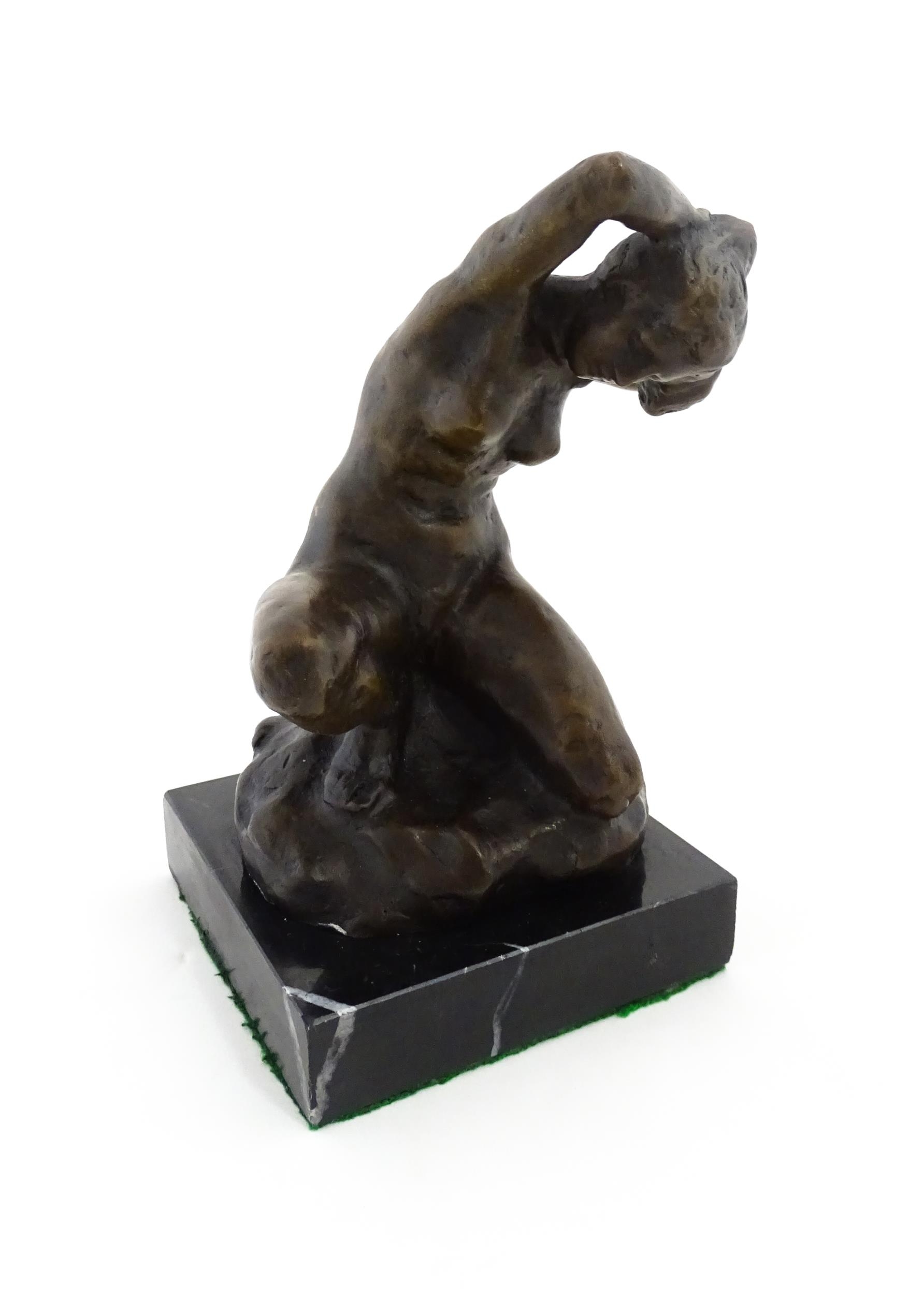 A 20thC cast model of a female nude bather after Alfredo Pina. Approx. 8 3/4" high Please Note - - Image 2 of 6