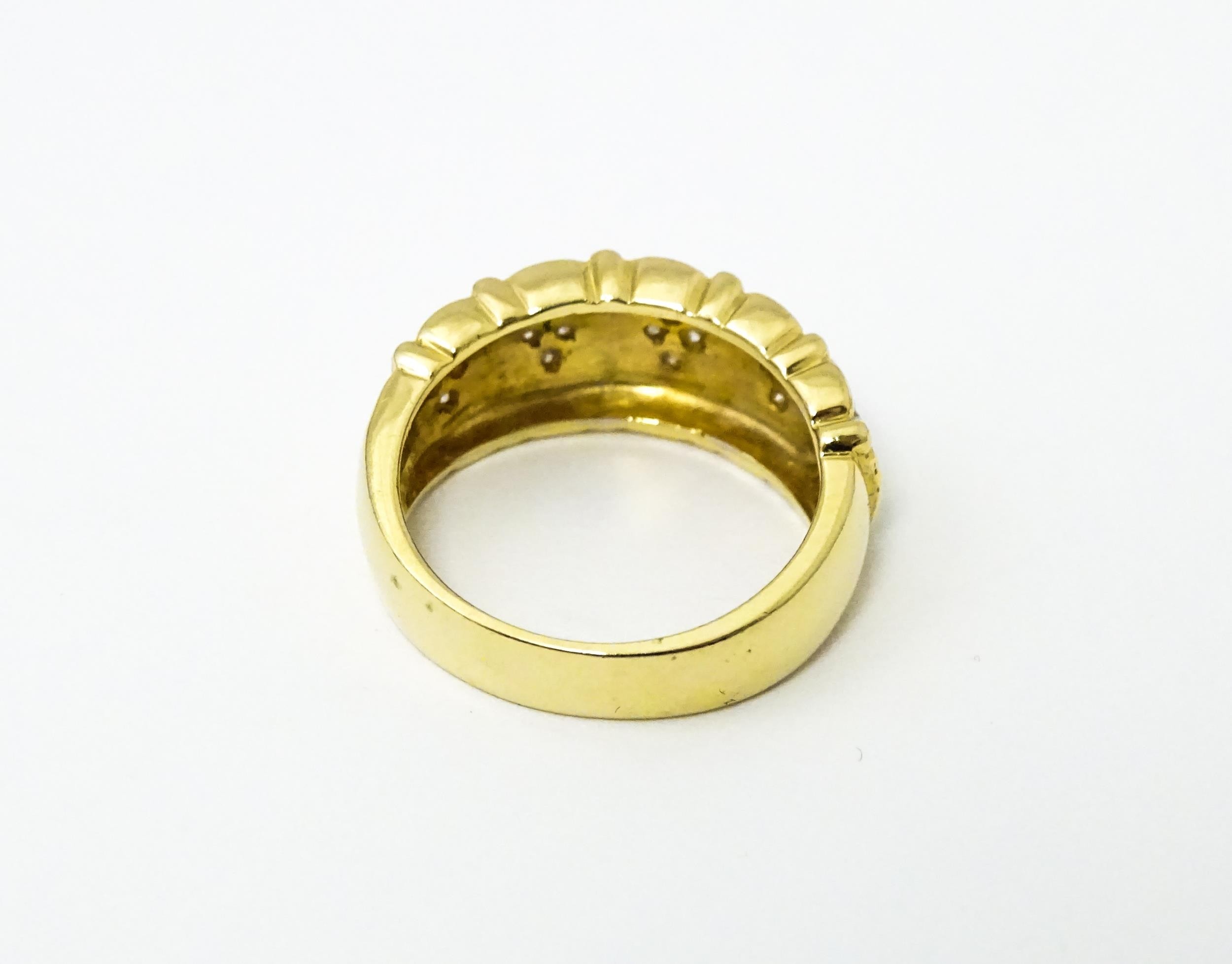 A 14ct gold ring set with diamonds. Ring size approx. M 1/2 Please Note - we do not make reference - Image 4 of 6