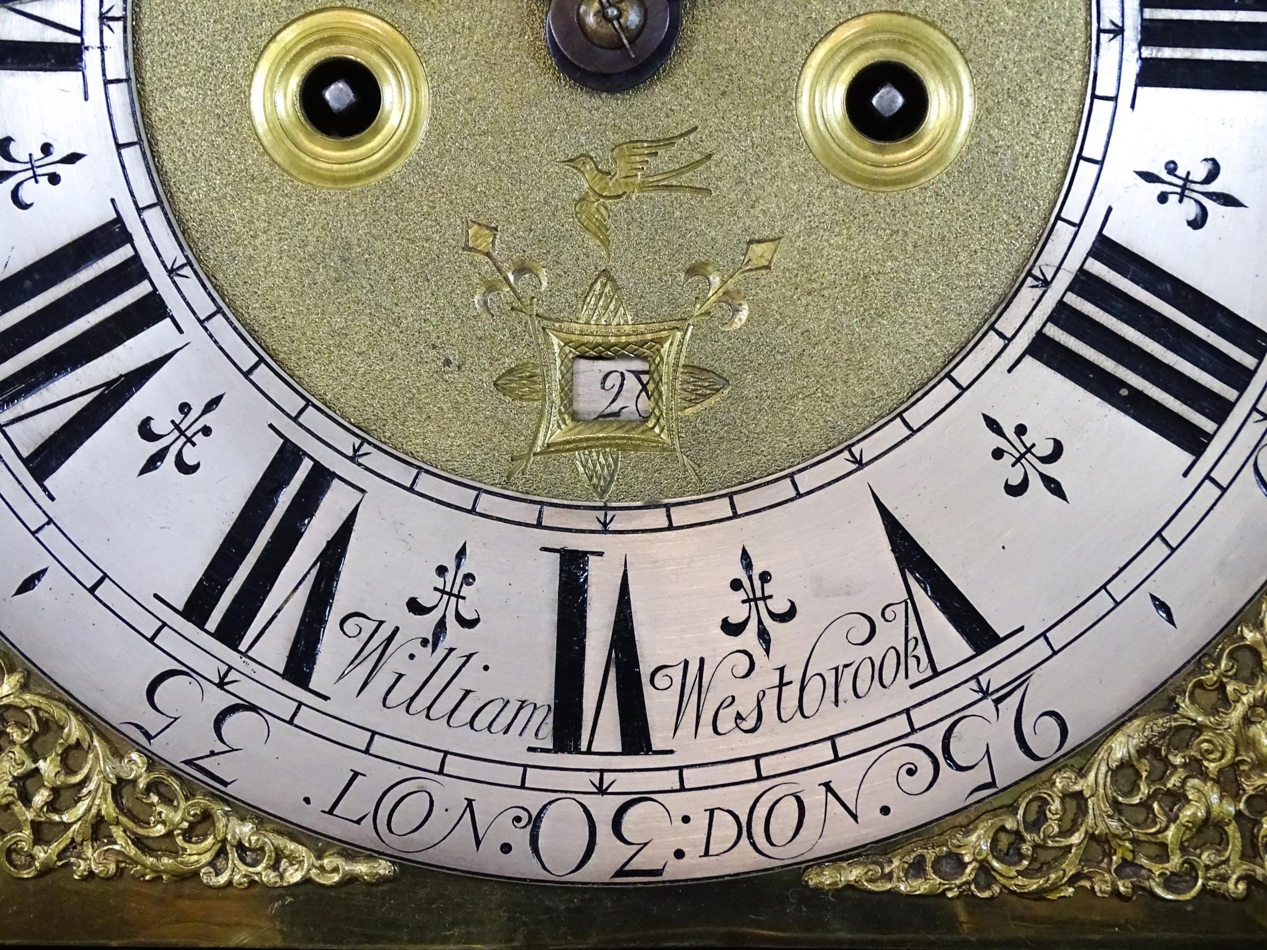 William Westbrook, London : An 18thC mahogany cased 8-day longcase clock, the brass face with - Image 9 of 15