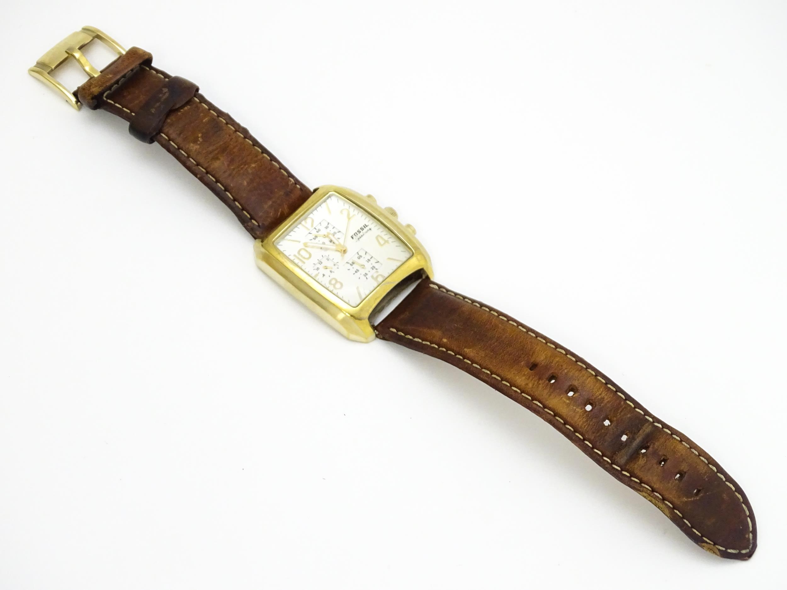 A Fossil Speedway Arkitekt gentlemans wristwatch. The watch case approx 1 3/8" wide Please Note - we - Image 10 of 10