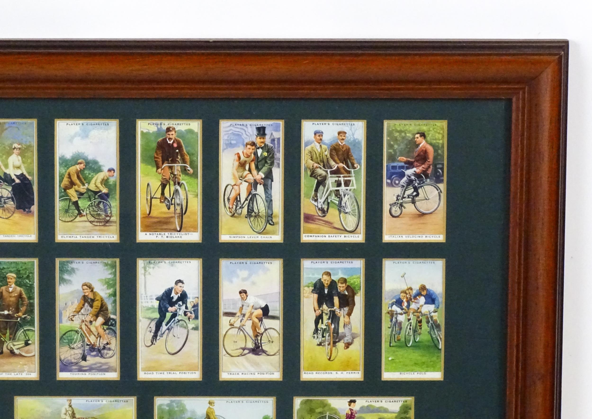 A quantity of Players & Sons cigarette cards from the Cycling series, framed. Together with a - Image 9 of 23