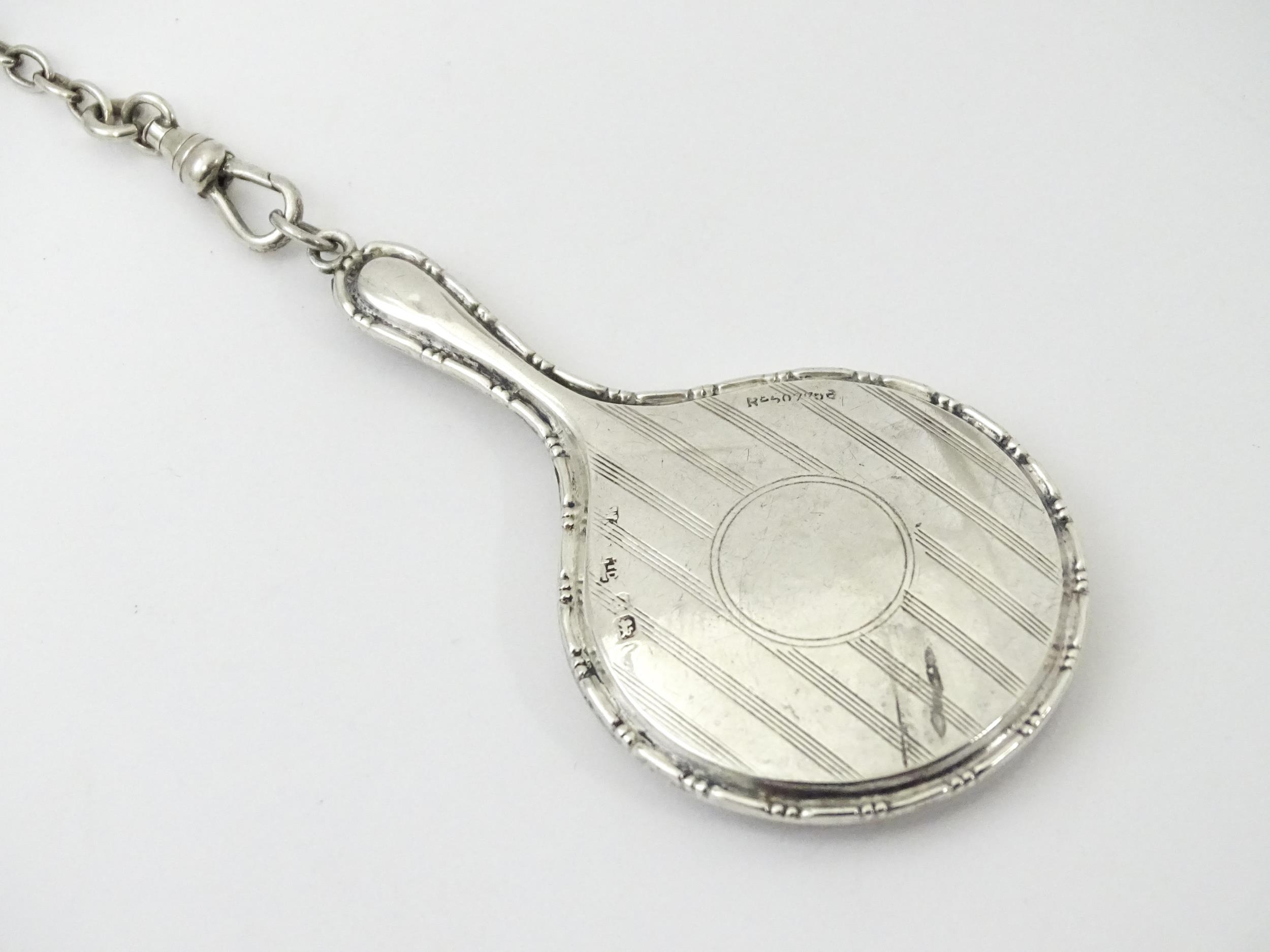 A silver chatelaine with openwork scrolling detail and having five chains, hallmarked Chester - Image 15 of 19
