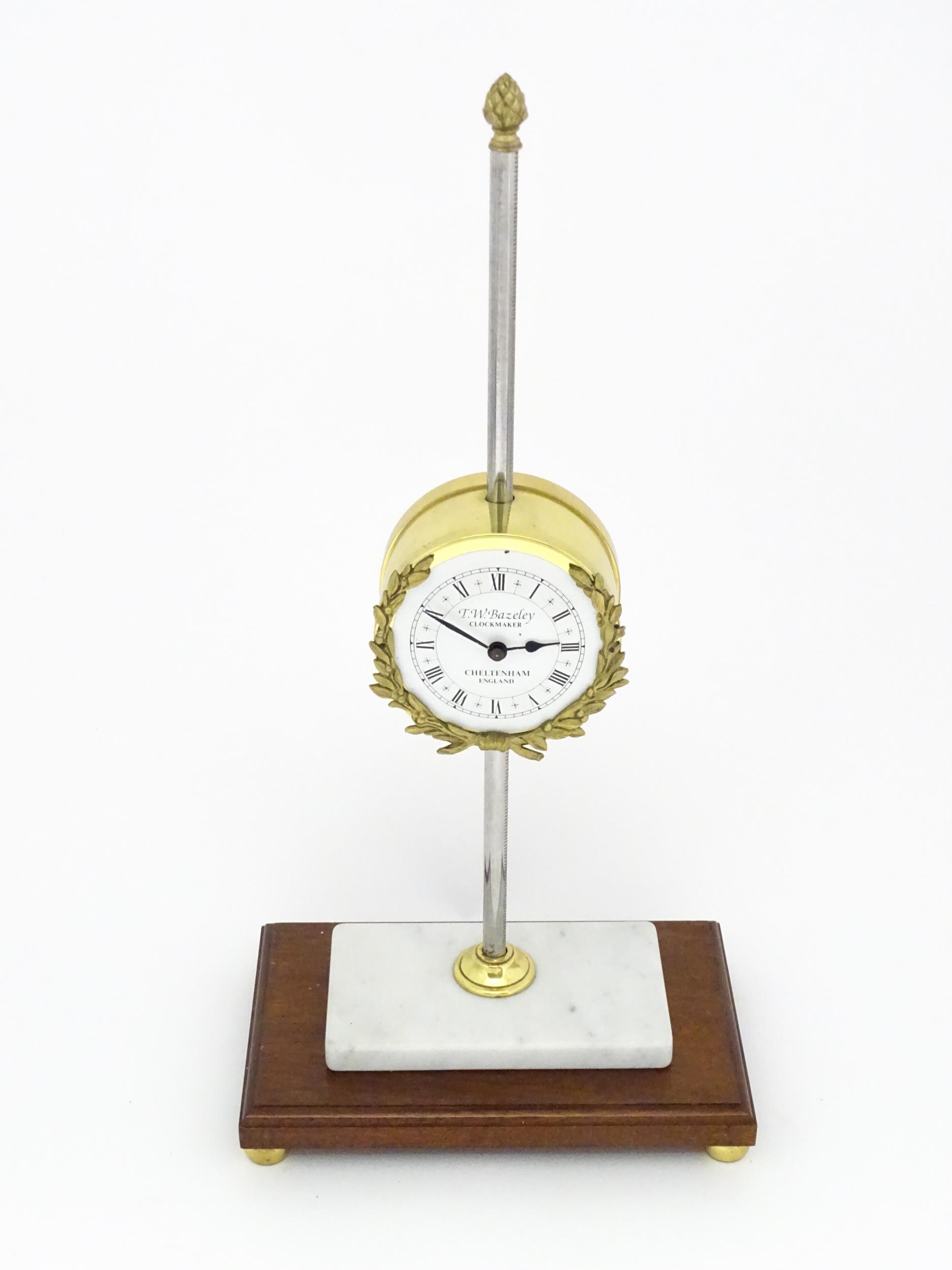 A 20thC gravity rack clock, the dial signed T. W. Bazeley, Clockmaker, Cheltenham, England within - Image 3 of 6