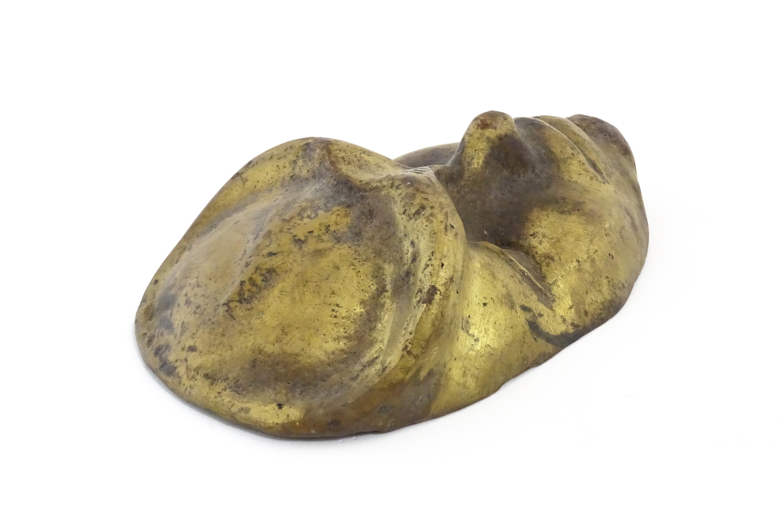 A 20thC bronze mask / plaque modelled as a face. Approx. 7 1/2" long Please Note - we do not make - Image 6 of 7