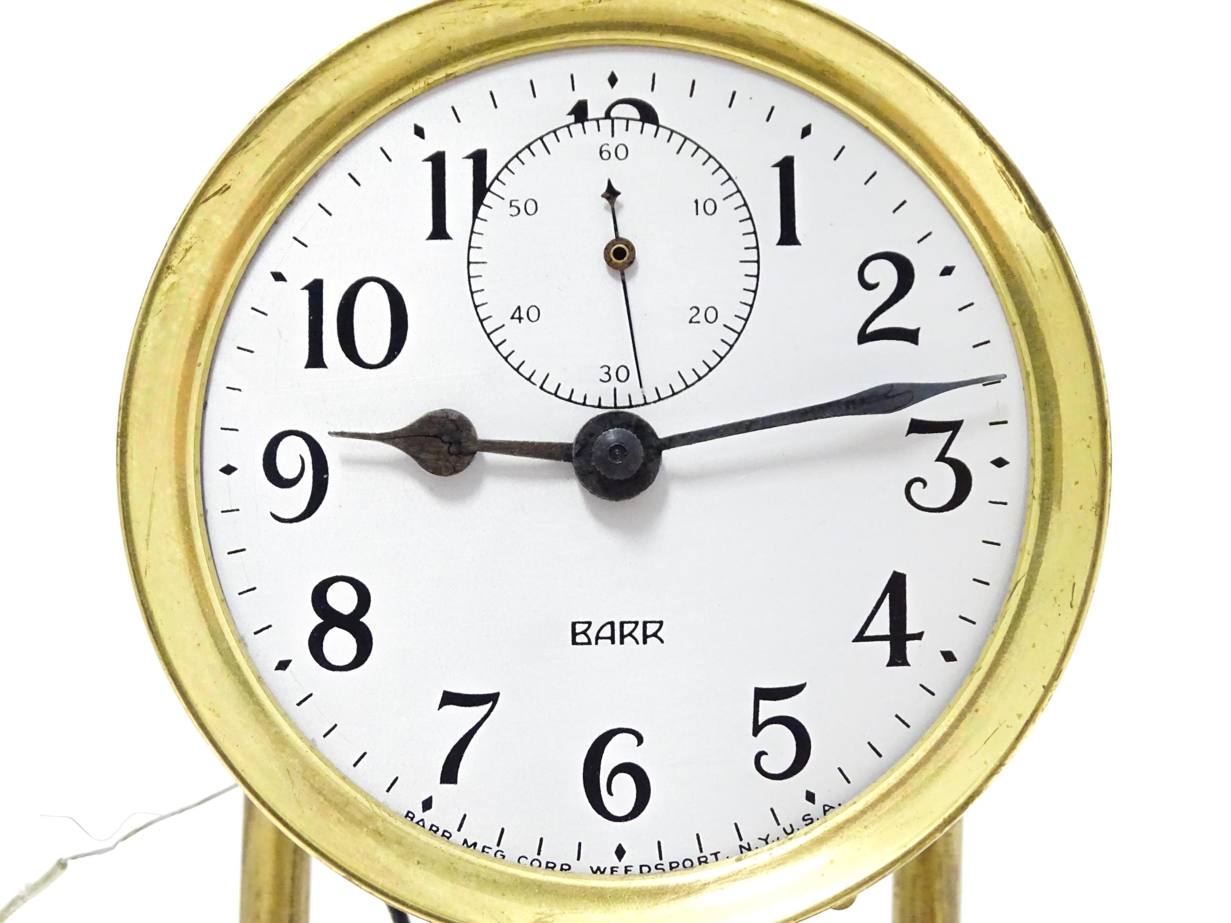 An American electric mantel clock by Barr , the dial with subsidiary seconds dial and signed Barr, - Image 9 of 12