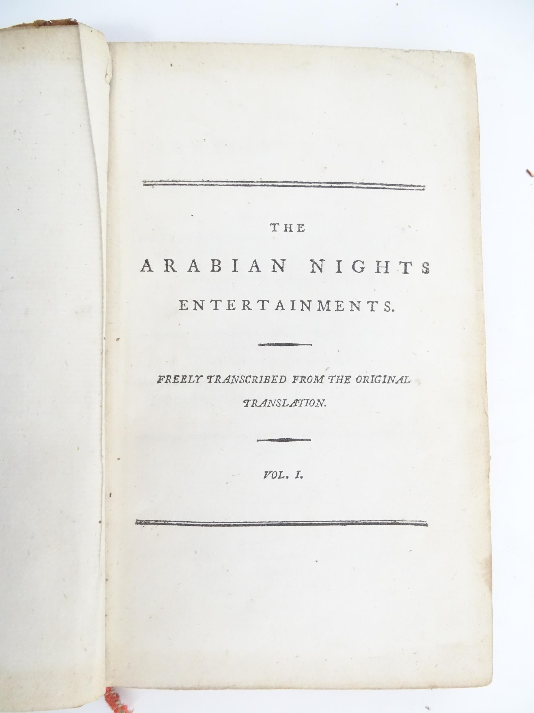 Books: The Arabian Nights Entertainments, Volume 1 & 3. Printed for C. D. Piguenit, London, 1792 (2) - Image 5 of 5
