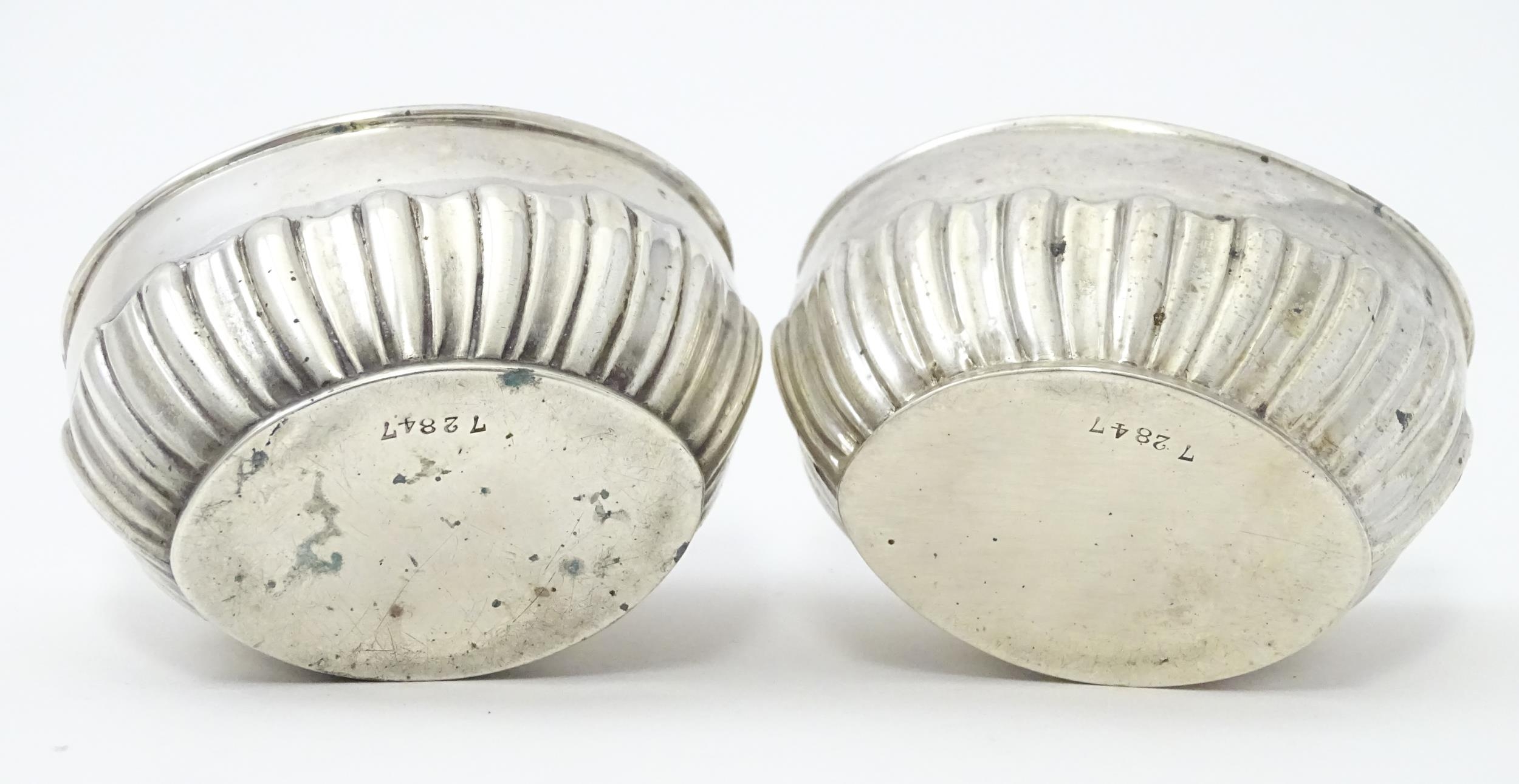 A pair of Victorian silver salts hallmarked London 1896, maker Horace Woodward & Co. Ltd. Approx. - Image 8 of 9