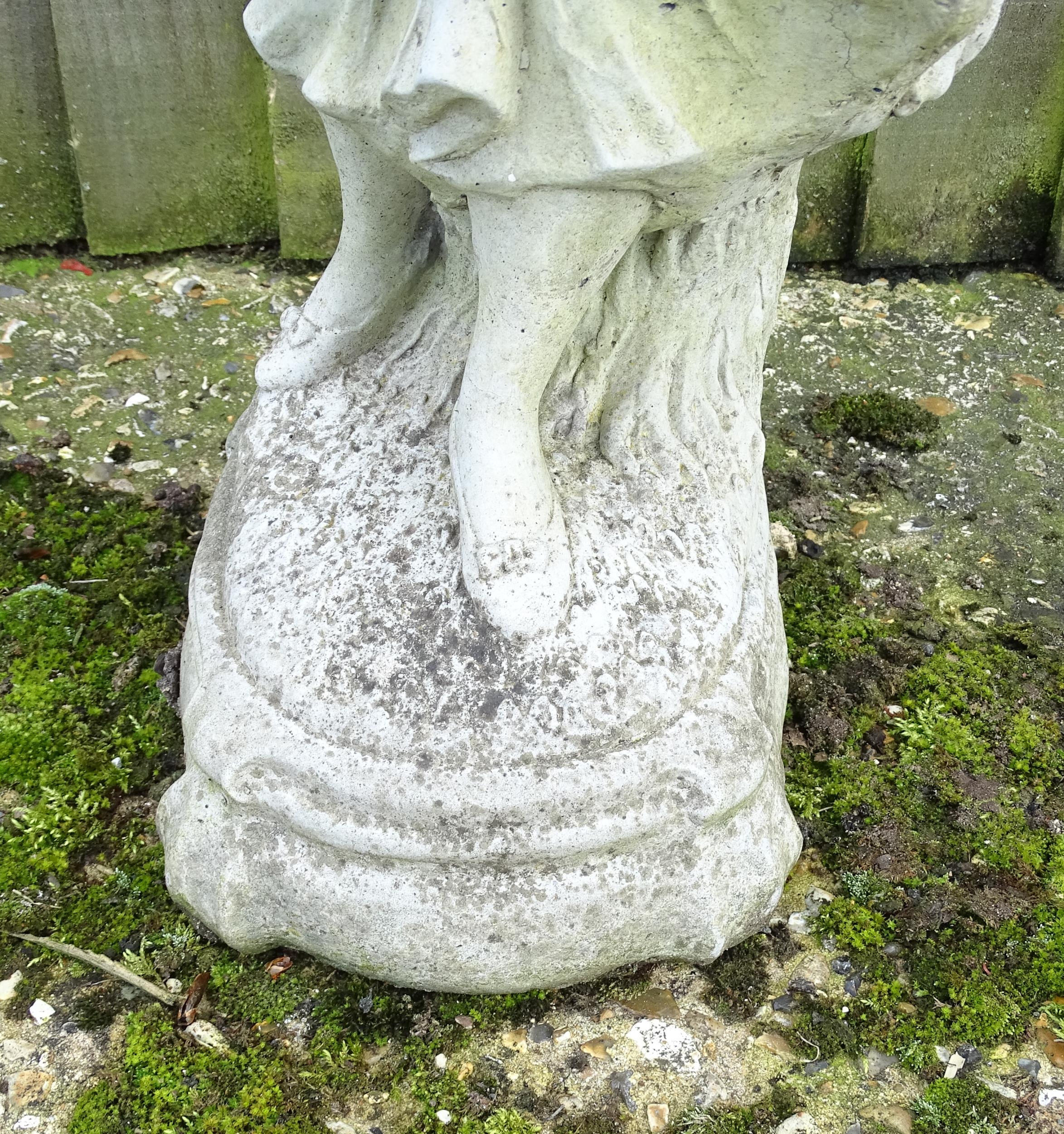 Garden & Architectural : a reconstituted stone statue formed as a mother and child, standing - Image 6 of 6