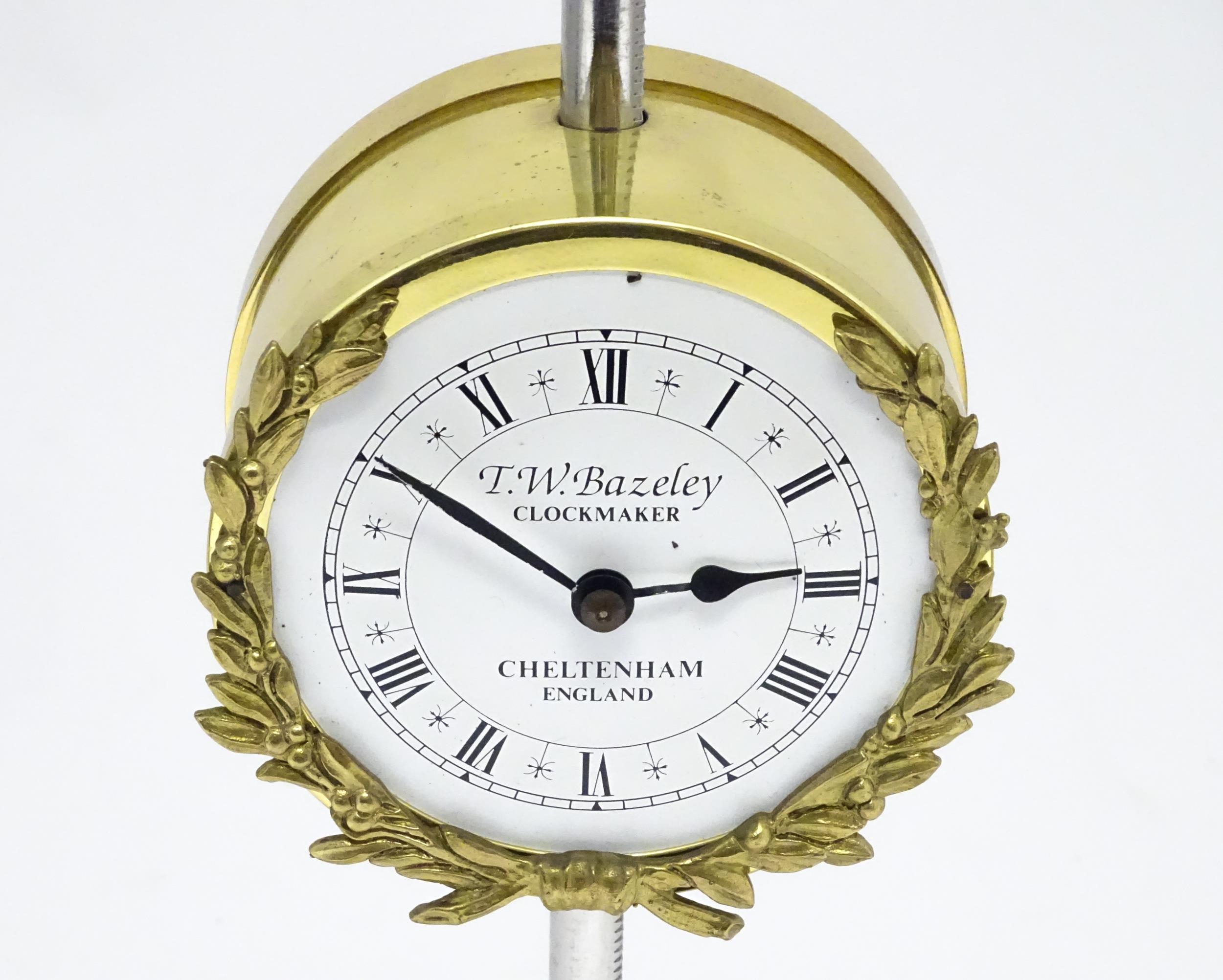 A 20thC gravity rack clock, the dial signed T. W. Bazeley, Clockmaker, Cheltenham, England within - Image 6 of 6