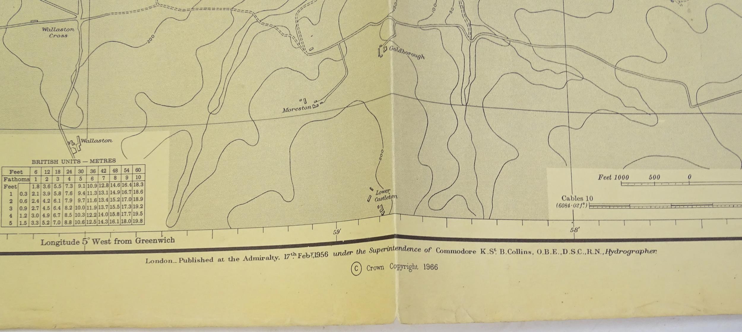 Three mid 20thC Hydrographic Office maritime navigational charts for Wales - South Coast, comprising - Image 16 of 26