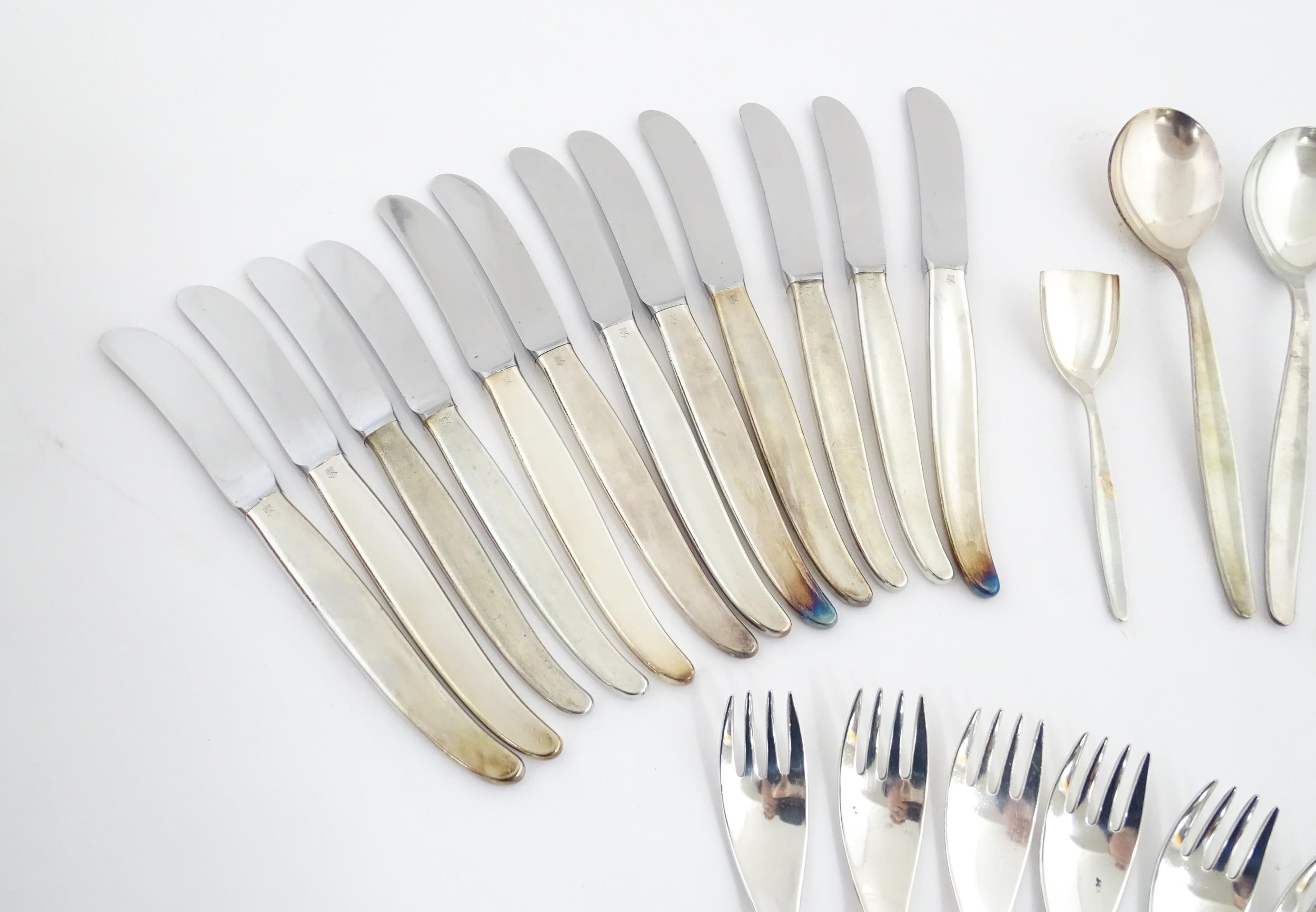 A quantity of WMF cutlery / flatware, to include knives, forks, spoons, etc. Knives approx. 8" - Image 3 of 16
