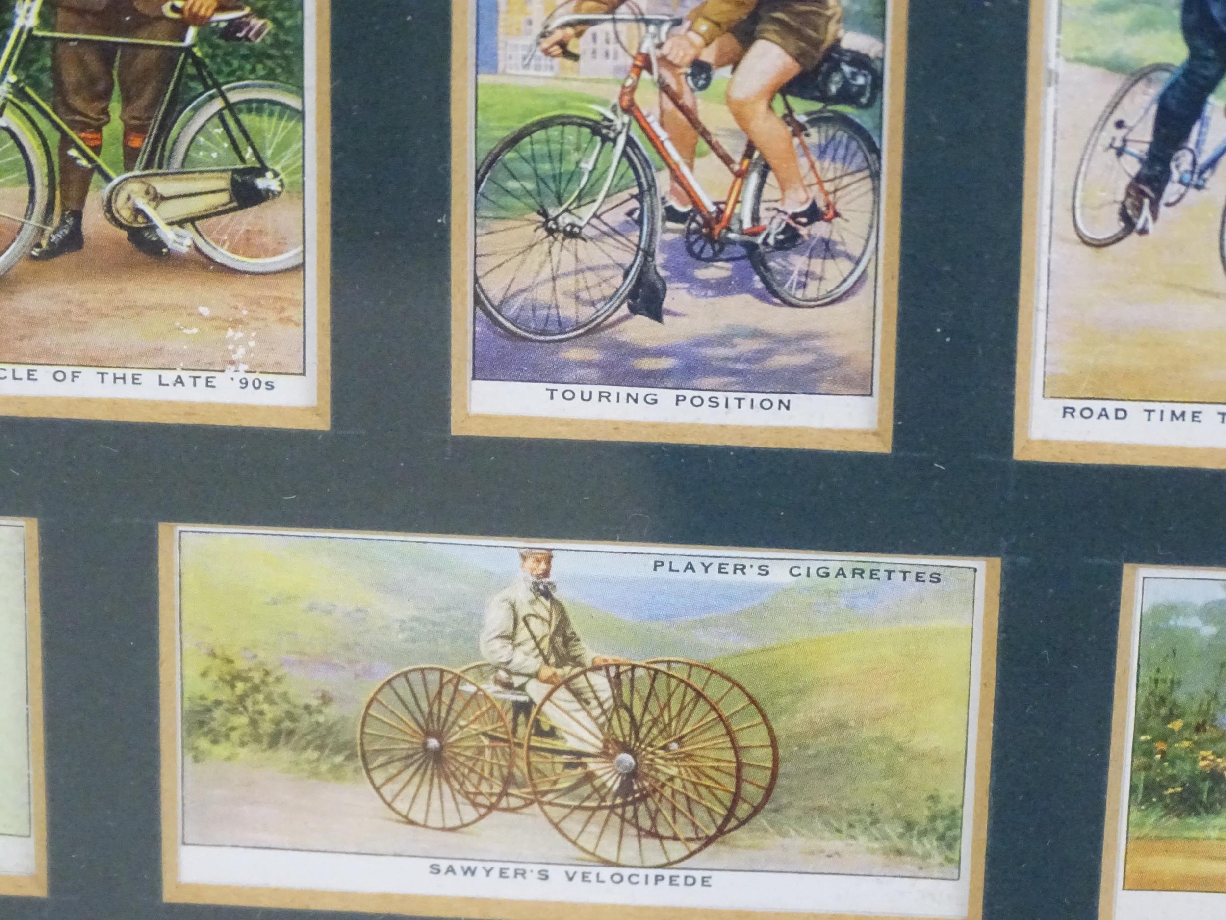 A quantity of Players & Sons cigarette cards from the Cycling series, framed. Together with a - Image 18 of 23