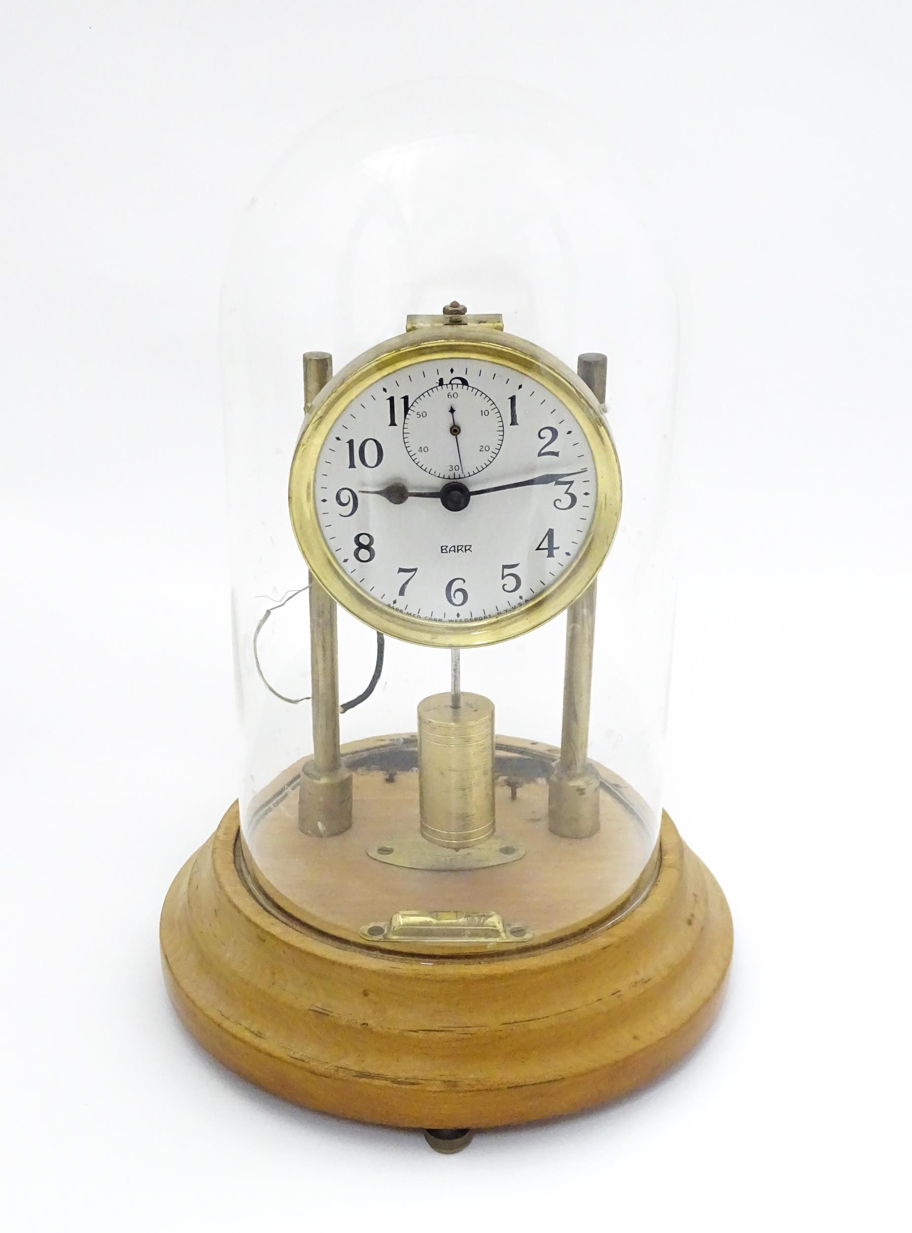 An American electric mantel clock by Barr , the dial with subsidiary seconds dial and signed Barr, - Image 3 of 12
