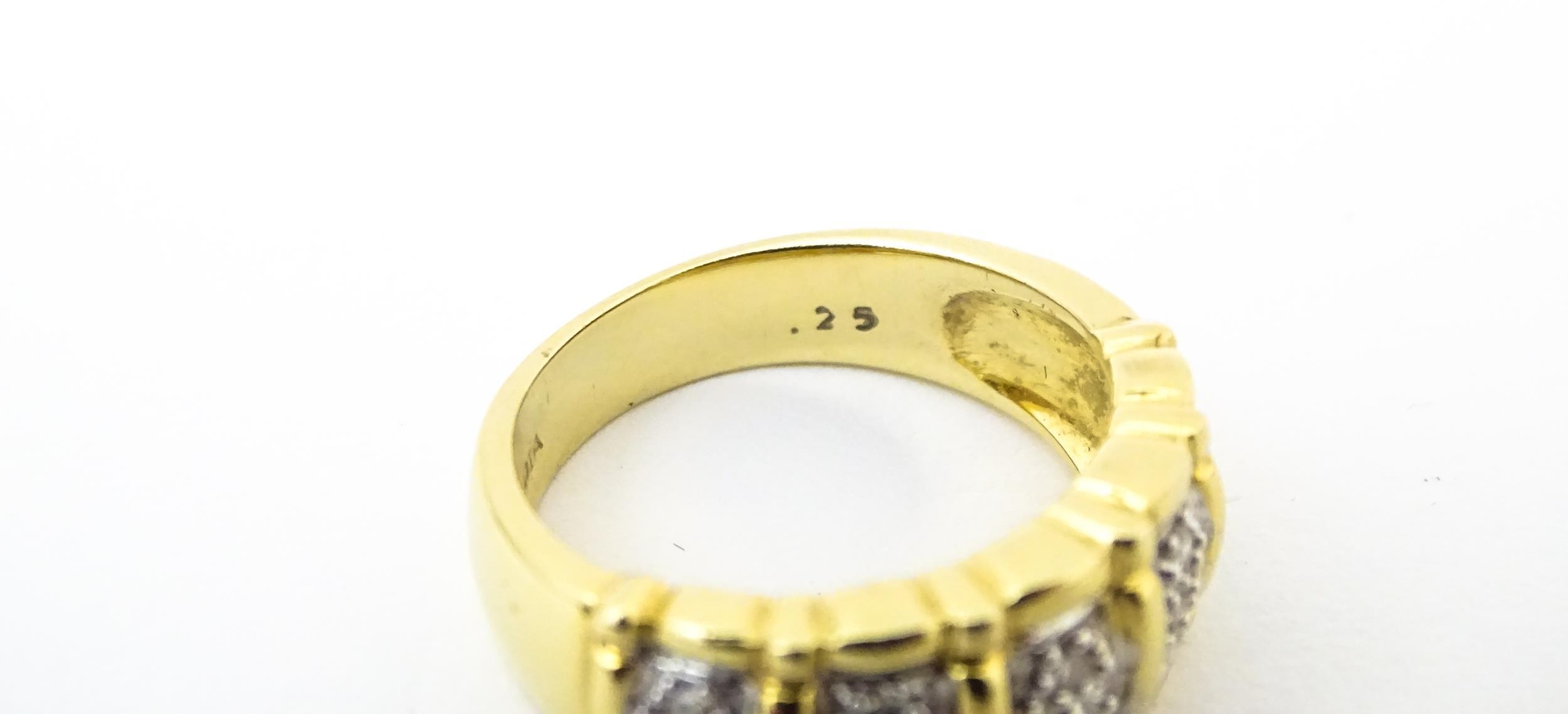 A 14ct gold ring set with diamonds. Ring size approx. M 1/2 Please Note - we do not make reference - Image 6 of 6