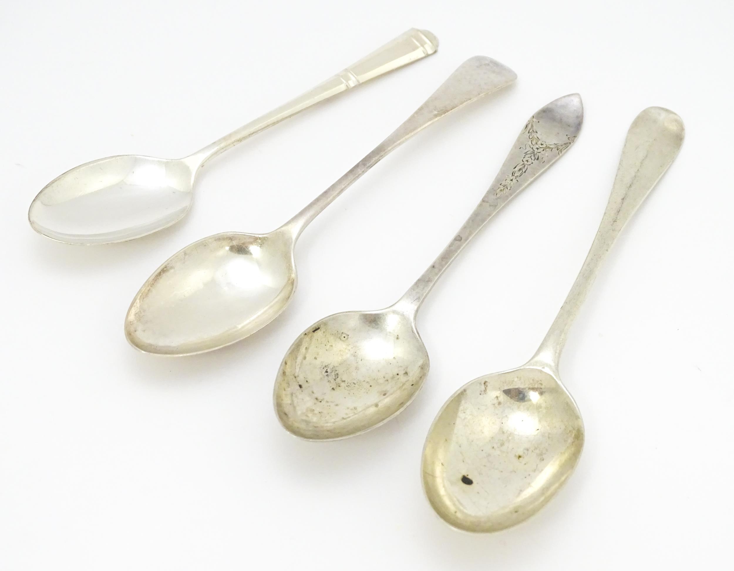 Four assorted silver spoons various dates and makers to include a Christening spoon hallmarked - Image 3 of 5