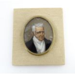 A 20thC crystoleum portrait miniature depicting Arthur Wellesley, 1st Duke of Wellington. Approx.