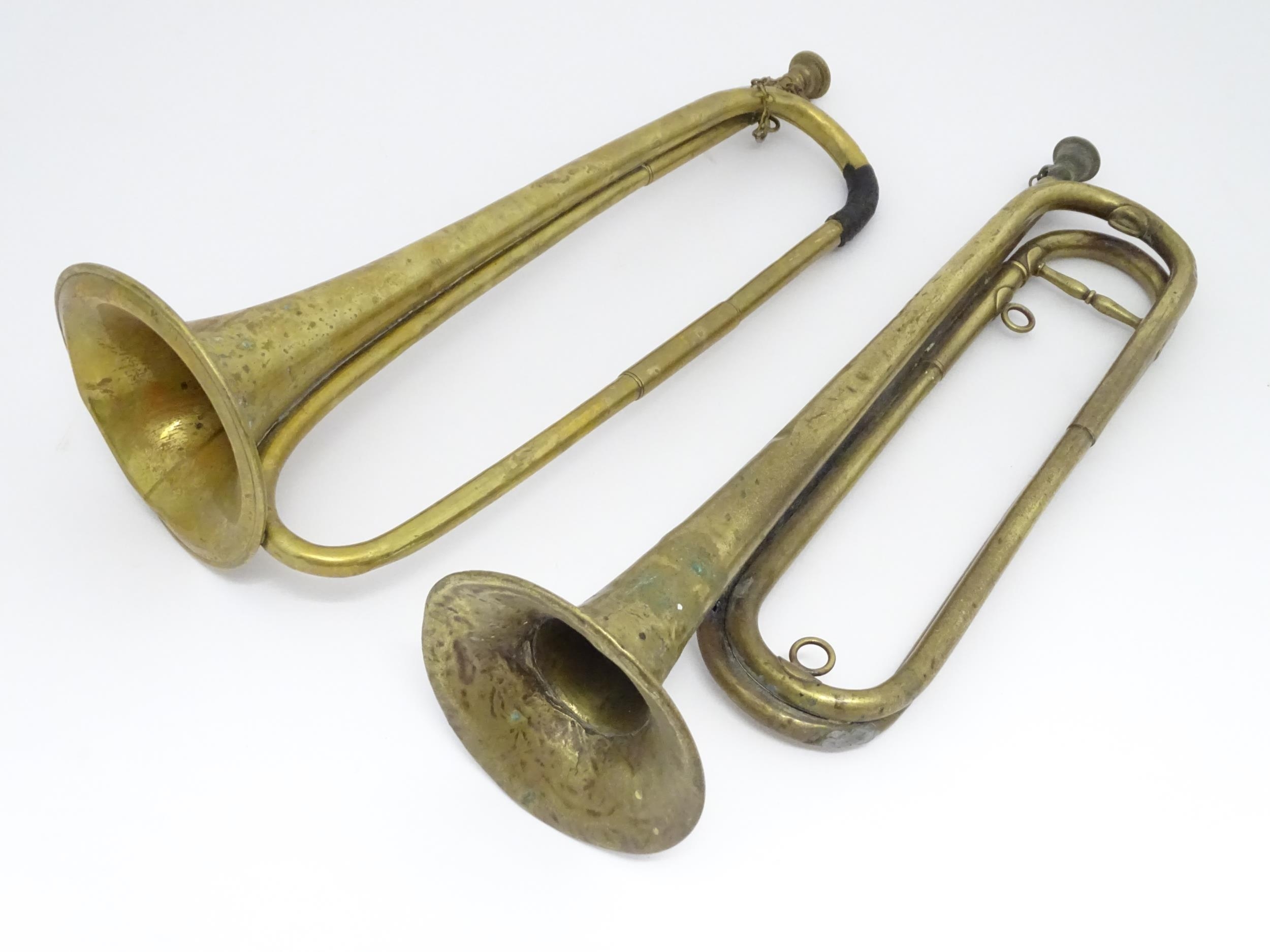 Musical Instruments : a B clarion bugle by Boosey & Hawkes Ltd , London, together with another by - Image 3 of 8