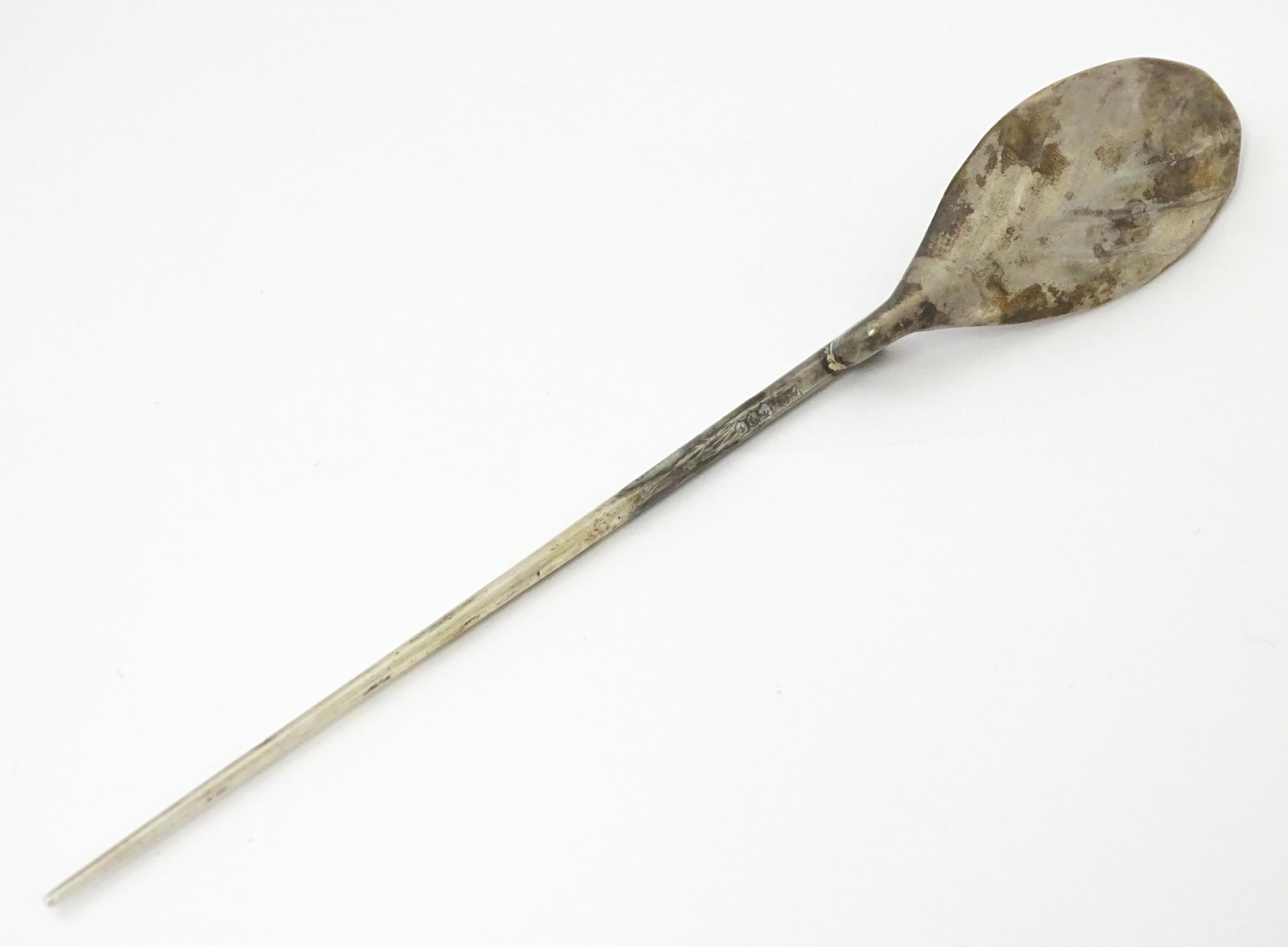 A silver replica of a Roman Christening spoon, indistinctly marked. Approx. 8 1/4" long Please - Image 15 of 17