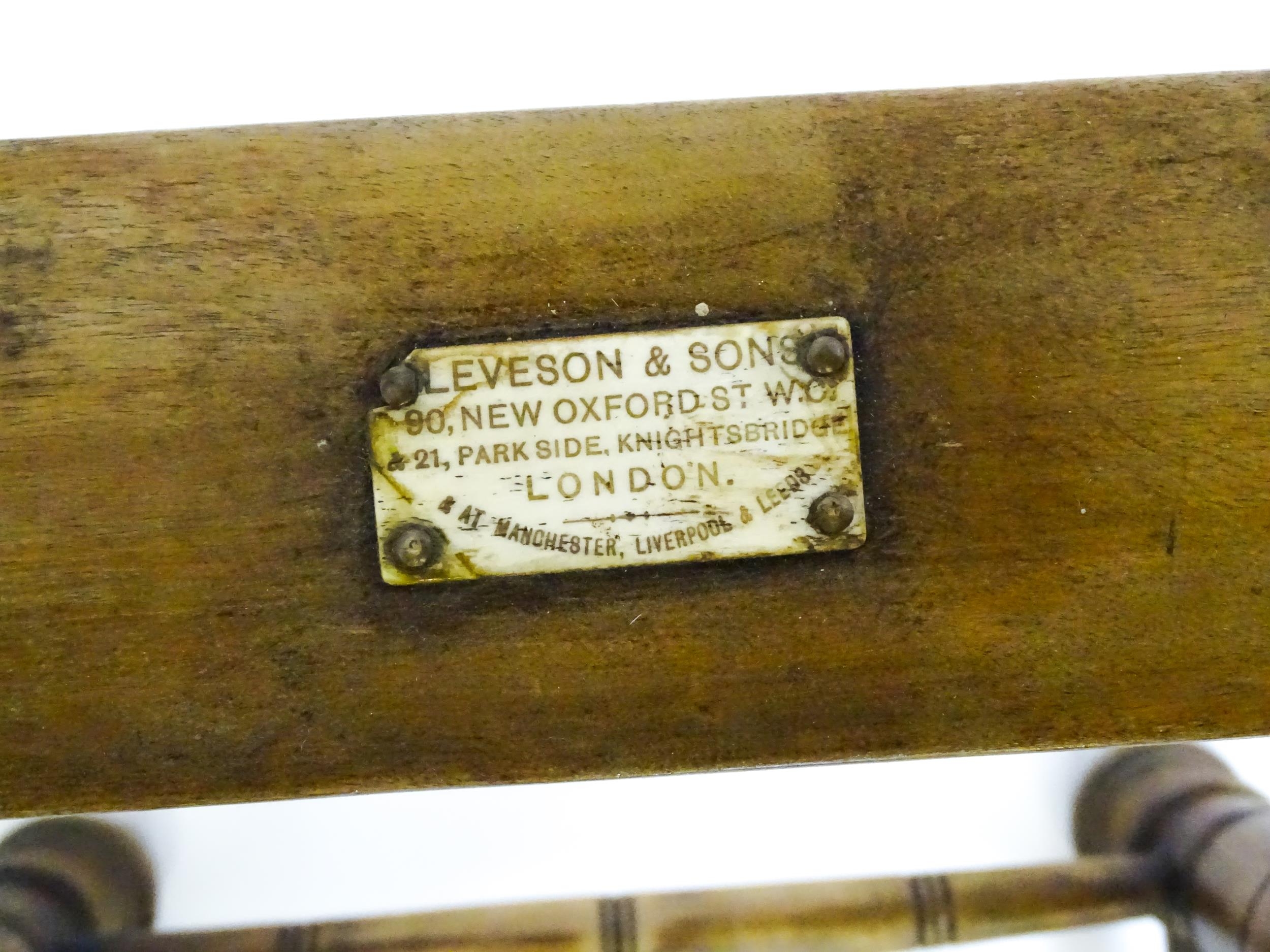 A late 19thC 'Leveson & Sons' campaign bed /day bed with a slatted bed and adjustable headrest above - Image 5 of 9