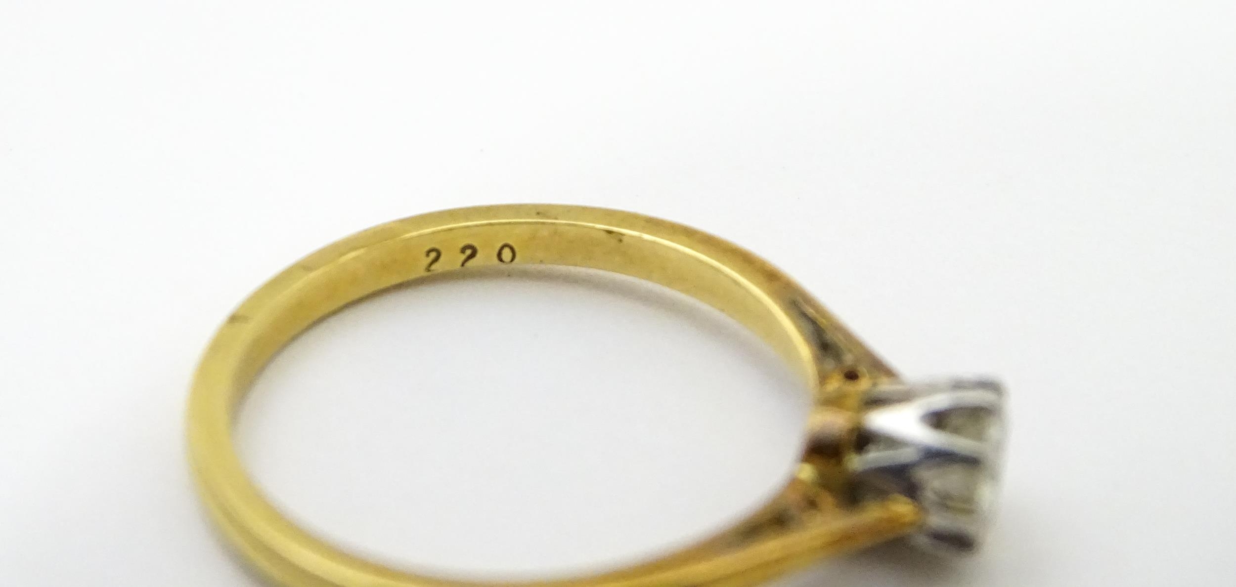 An 18ct gold ring set with diamond solitaire. Ring size approx. M 1/2 Please Note - we do not make - Image 7 of 7