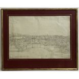 Early 19th century, British School, Pencil Drawing, A view of Mysore, India. Titled lower Mysore