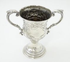 A Victorian silver twin handled trophy cup bearing inscription for Bucks & Oxen Gun Club,