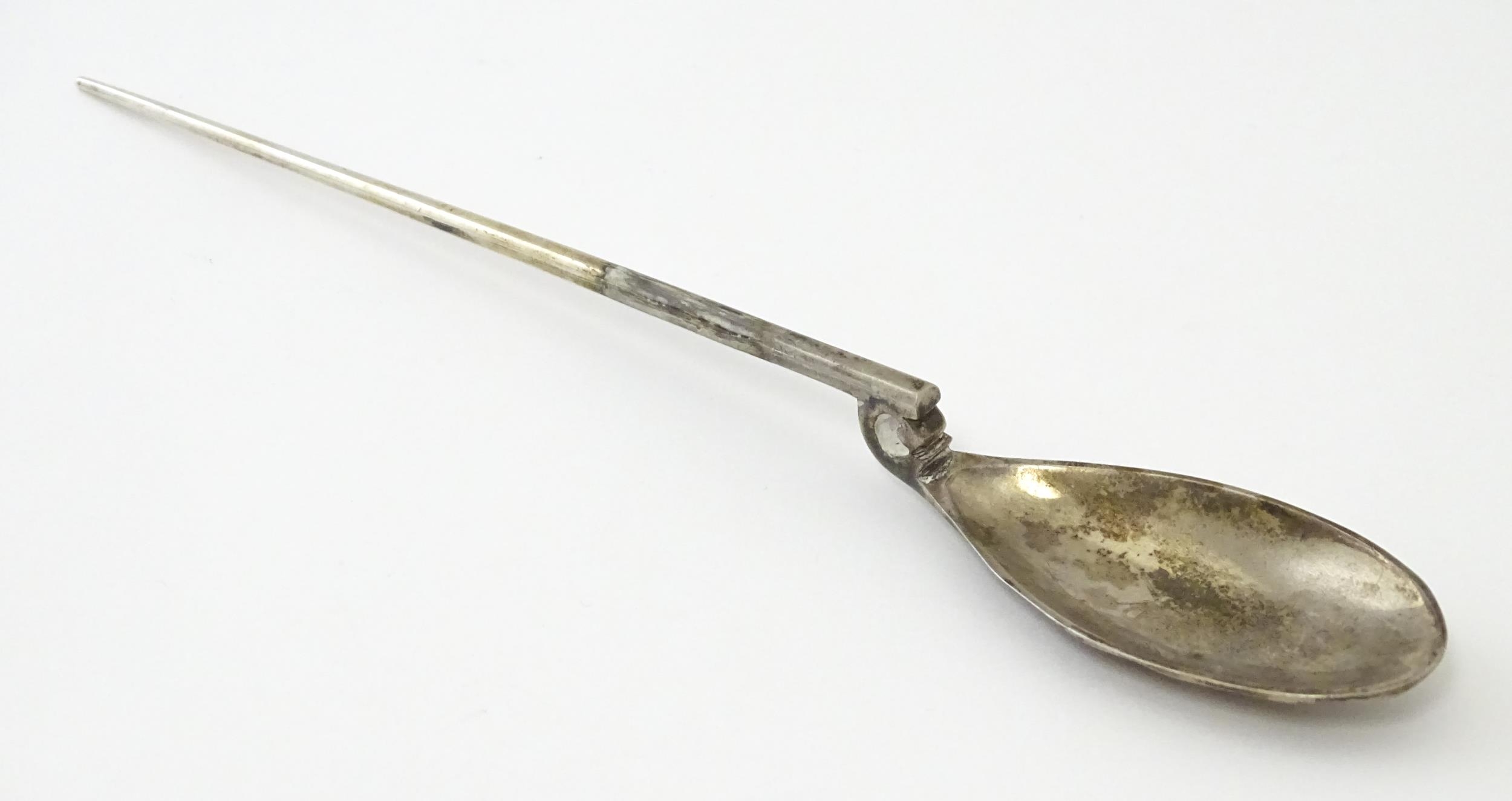 A silver replica of a Roman Christening spoon, indistinctly marked. Approx. 8 1/4" long Please - Image 9 of 17