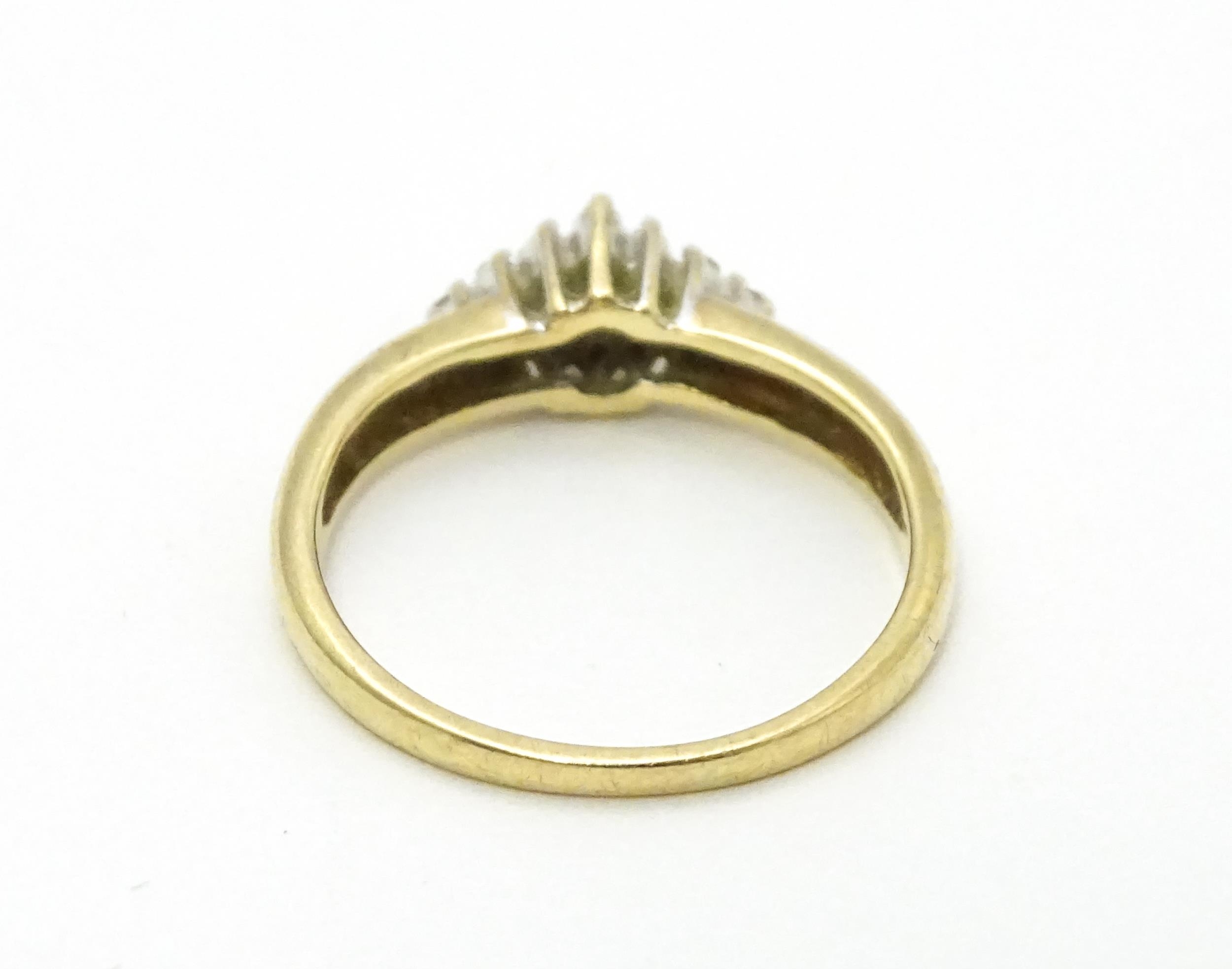 A 9ct gold ring set with diamond cluster. Ring size approx. K 1/2 Please Note - we do not make - Image 6 of 7