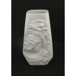 A West German Kaiser bisque vase with fossil detail. Marked under. Approx. 8 1/2" high Please Note -