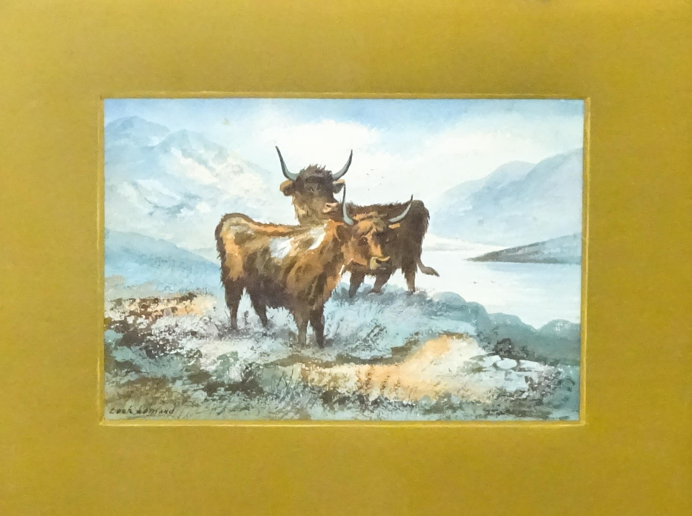 E. J. B. Evans, Early 20th century, Two Scottish loch landscapes with Highland cows. One titled Loch - Image 3 of 8