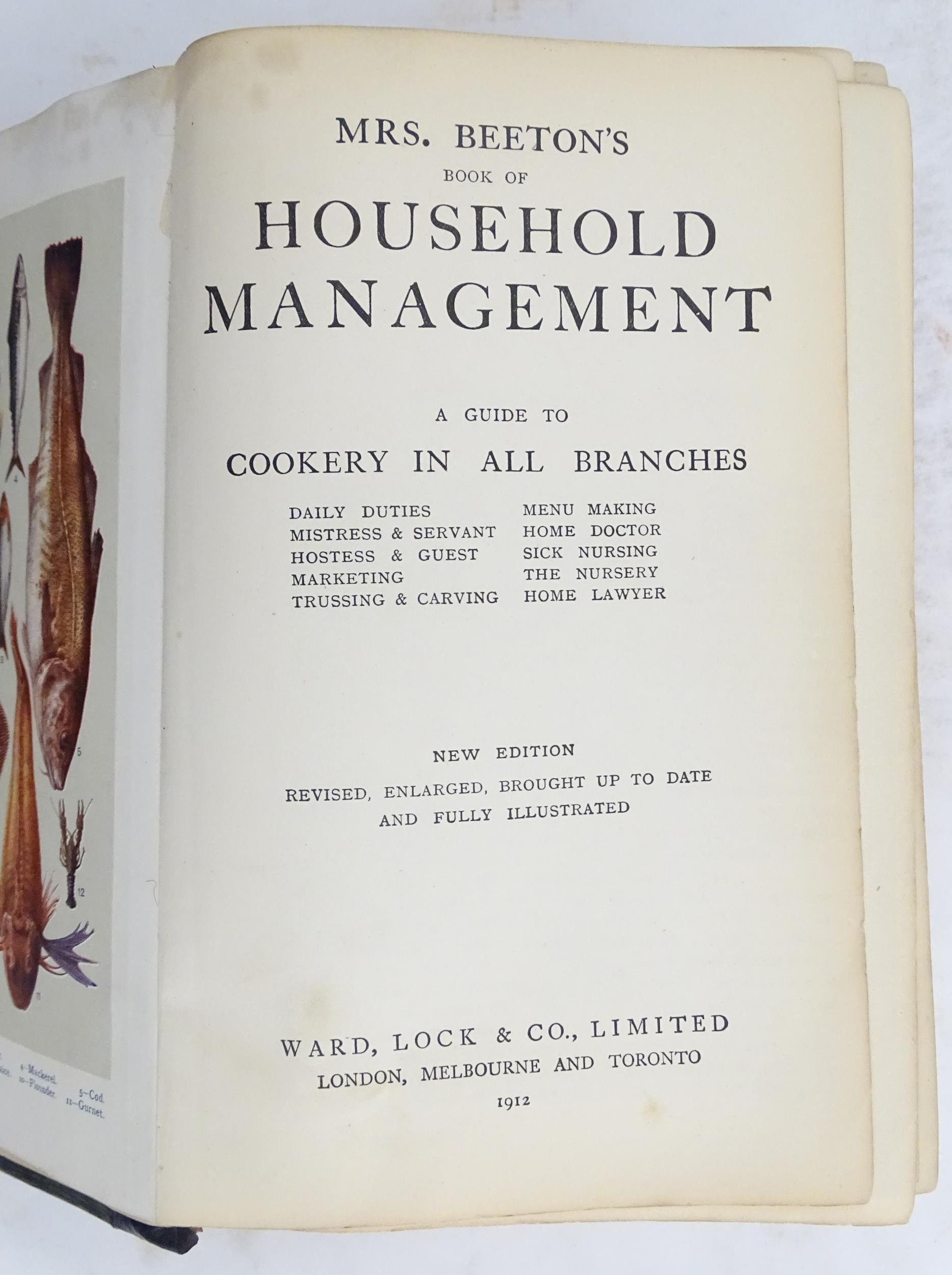 Books: A quantity of books comprising Mrs Beeton's Book of Household Management, 1912; Beeton's - Image 8 of 12