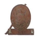 A 19thC lead fire mark for Phoenix Assurance Company, depicting an eagle and titled Protection,