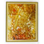 C. Houche, 20th century, Mixed media on canvas, An abstract composition in yellow and orange. Signed