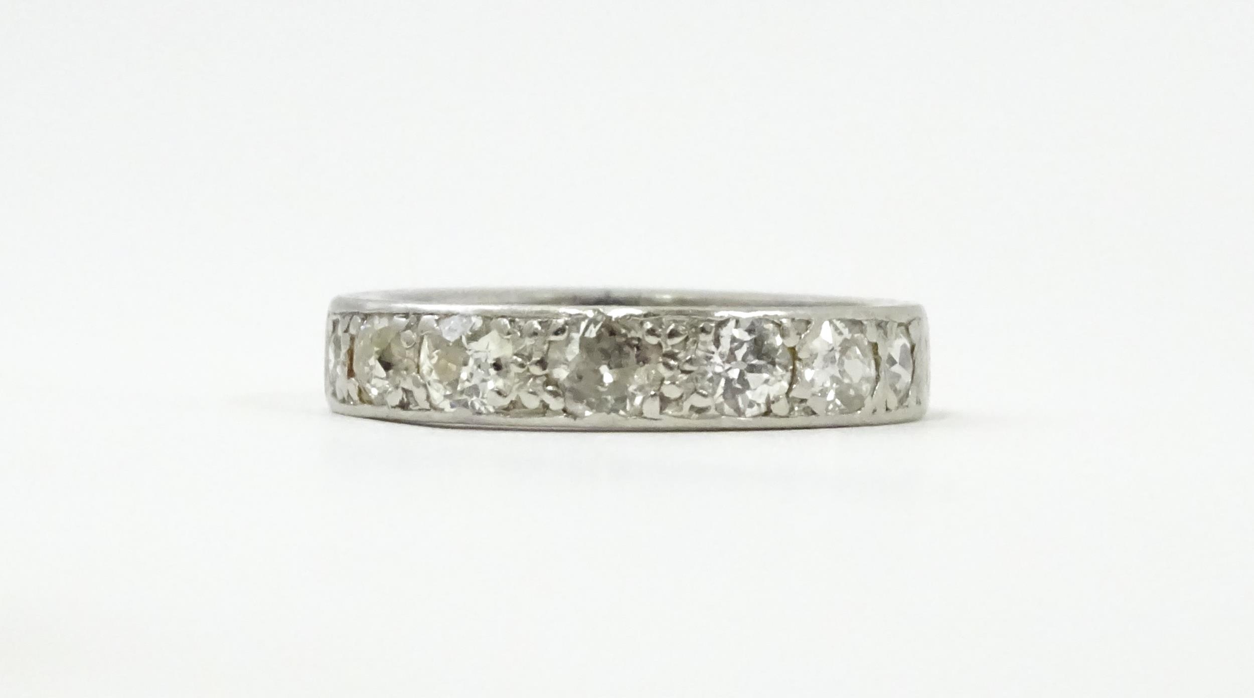 A diamond half eternity ring set with 7 diamonds. Ring size approx. L Please Note - we do not make - Image 4 of 9