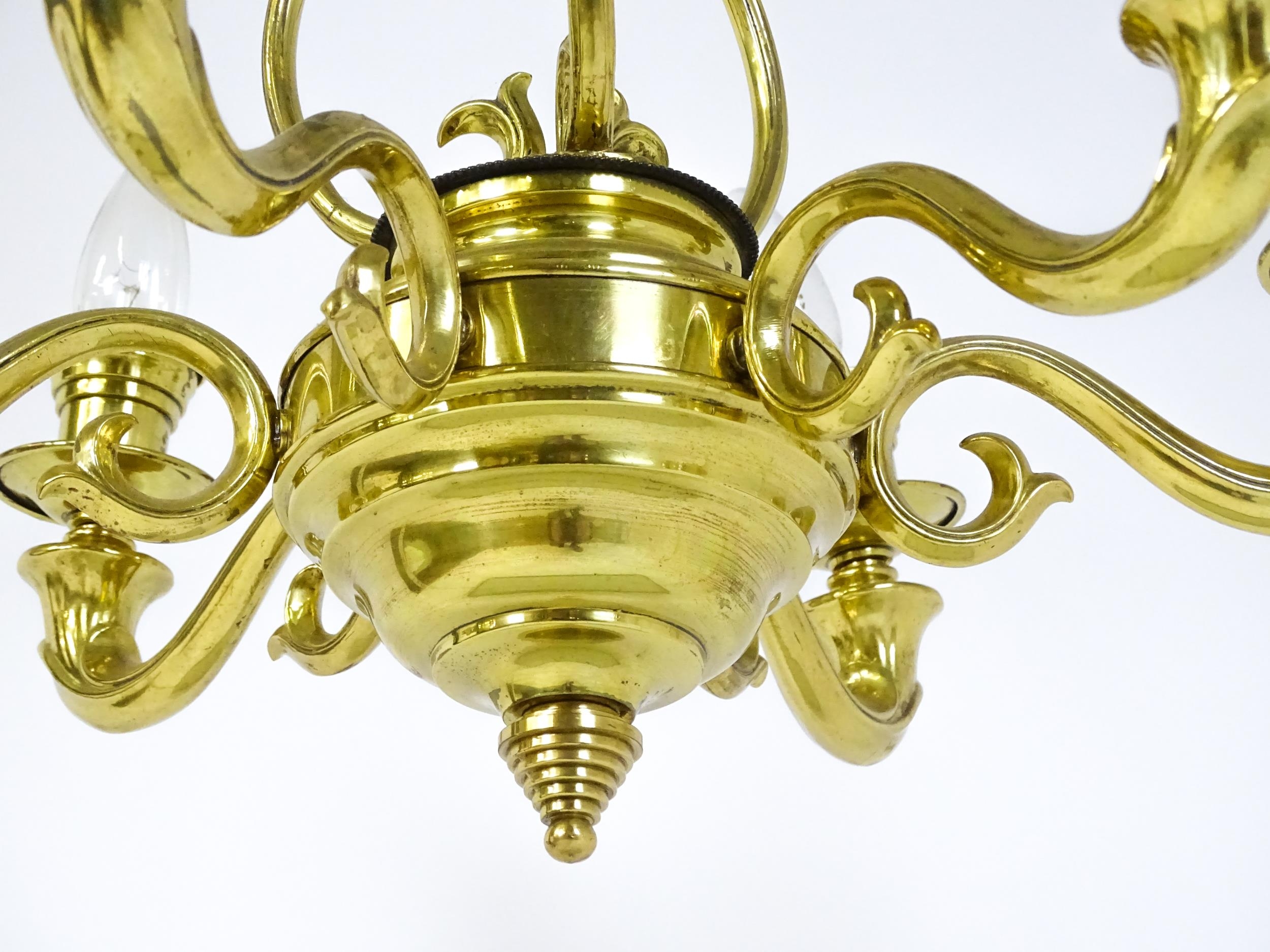 An early 20th / mid 20thC pendant electrolier with five branches. Approx. 24" long Please Note - - Image 2 of 9