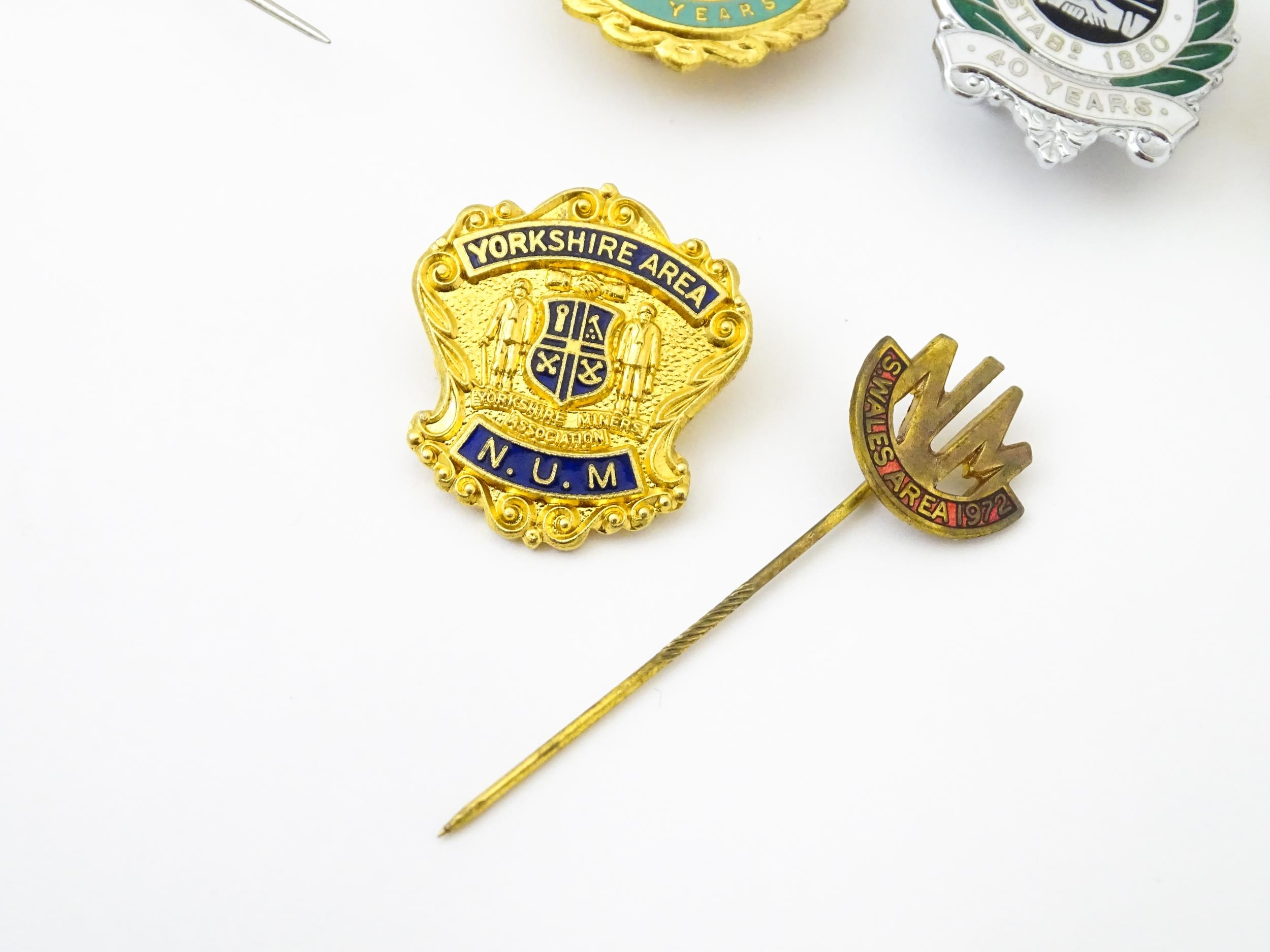 Trade Union Interest: a quantity of assorted badges, pins, etc. to include a silver and enamelled - Image 5 of 10