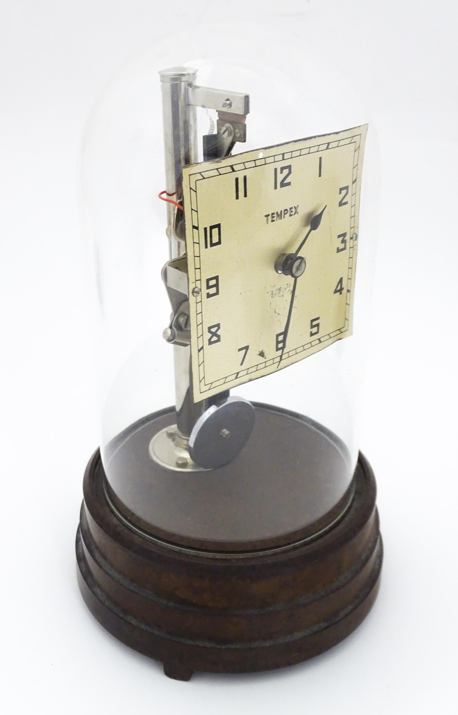 A Tempex electric clock mounted on a Bakelite base with chrome fitting. The squared dial with Arabic - Image 9 of 13