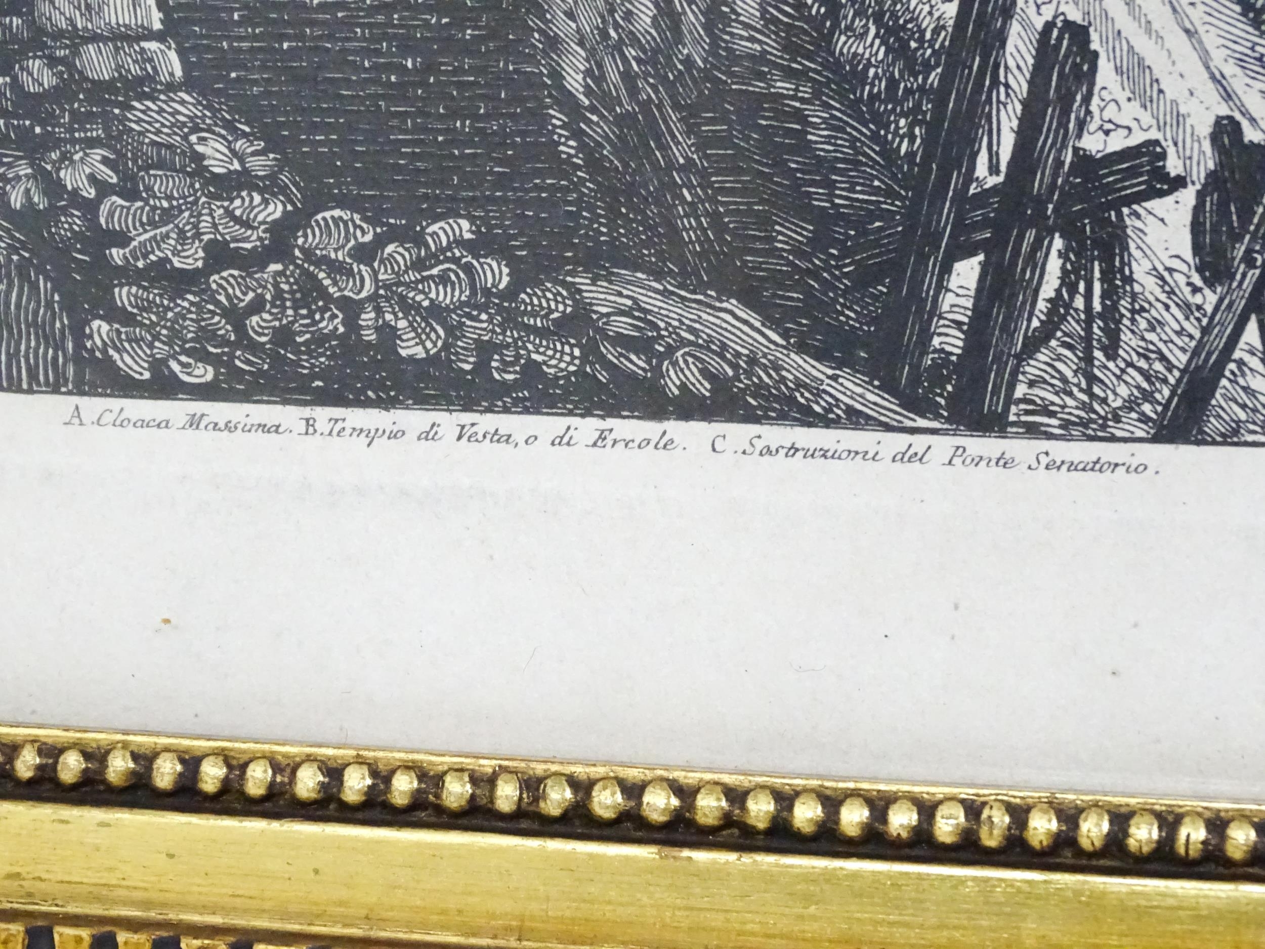 After Luigi Rossini (1790-1857), Etching, Veduta dell'Antiche sostruzioni fatte da Tarquinio, - Image 5 of 8