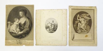 Three 18thC Bartolozzi engravings to include Van Dyke's Wife Daughter of Earl Gowry; the