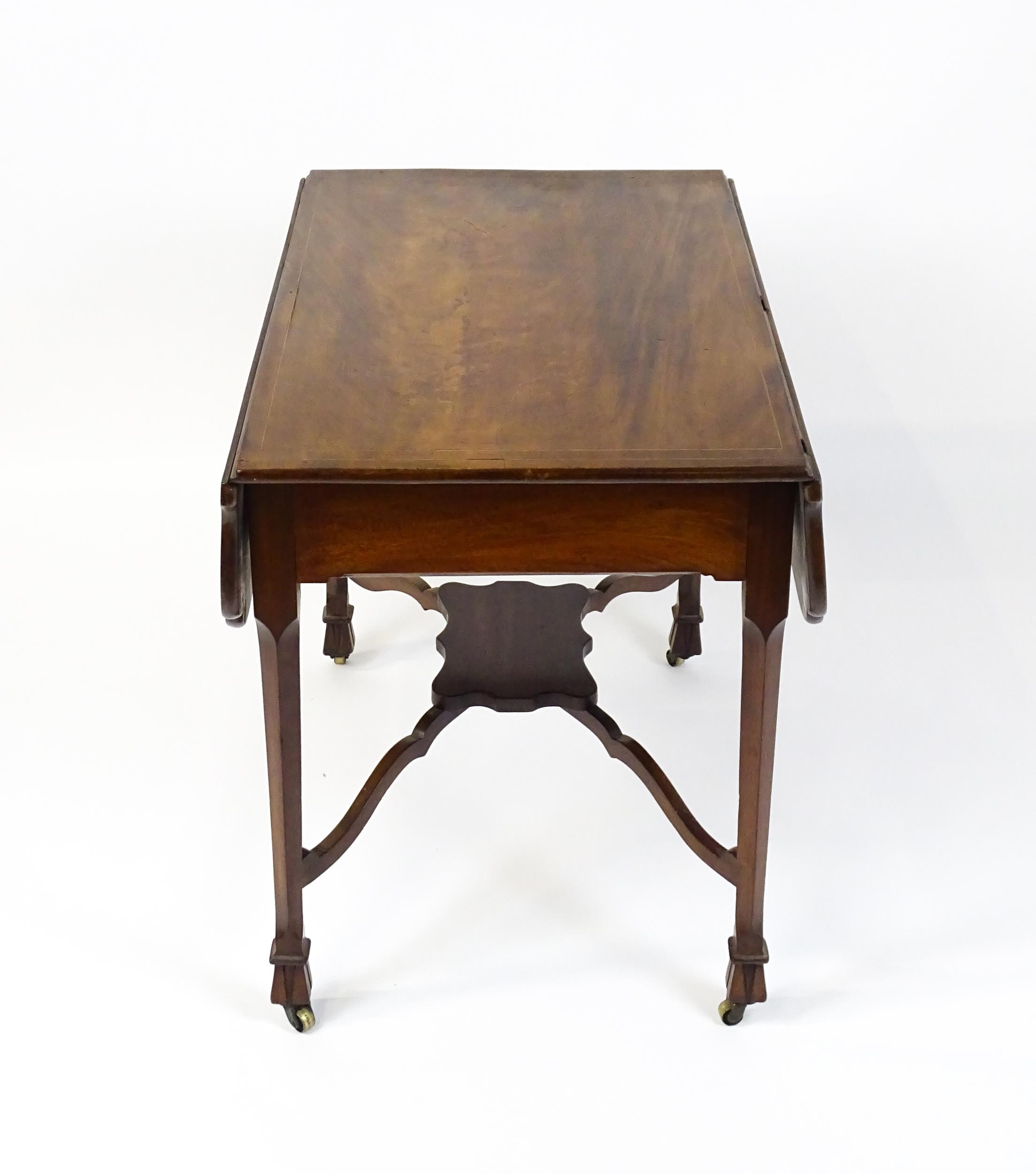 A late 18thC Chippendale style mahogany Pembroke table, the butterfly table top having two shaped - Image 16 of 16