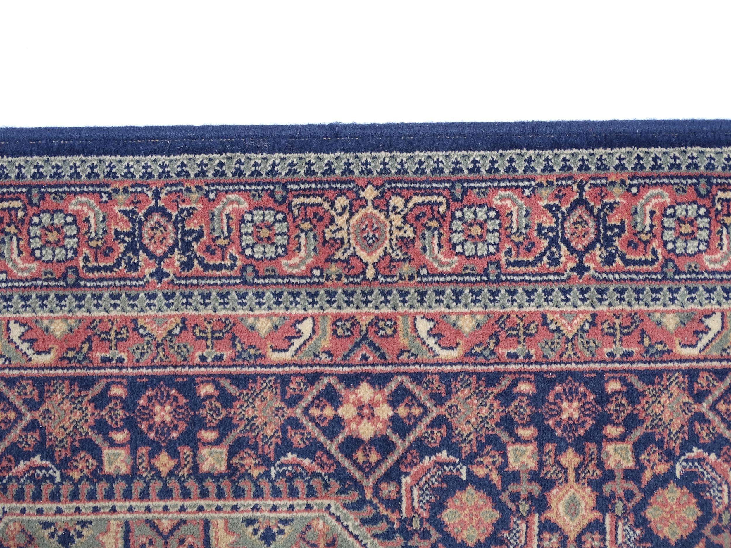 Carpet / Rug : A blue ground runner decorated with three central medallions with floral and scroll - Image 7 of 8