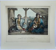 Louis Dupre (1789-1837), Original lithograph hand coloured with watercolour, Titled Ismael, Bey et