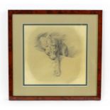 Arthur Wardle (1864-1949), Pencil sketch, A study of a leopard. Signed lower right. Approx. 8" x