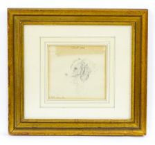 Circle of Sir Edwin Henry Landseer (1802-1873), Pencil drawing, A study of Queen Victoria's King