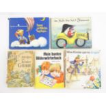 Books: Five German children's books comprising Mein Buntes Bilderworthbuch, by Horst Lemke; Kommt