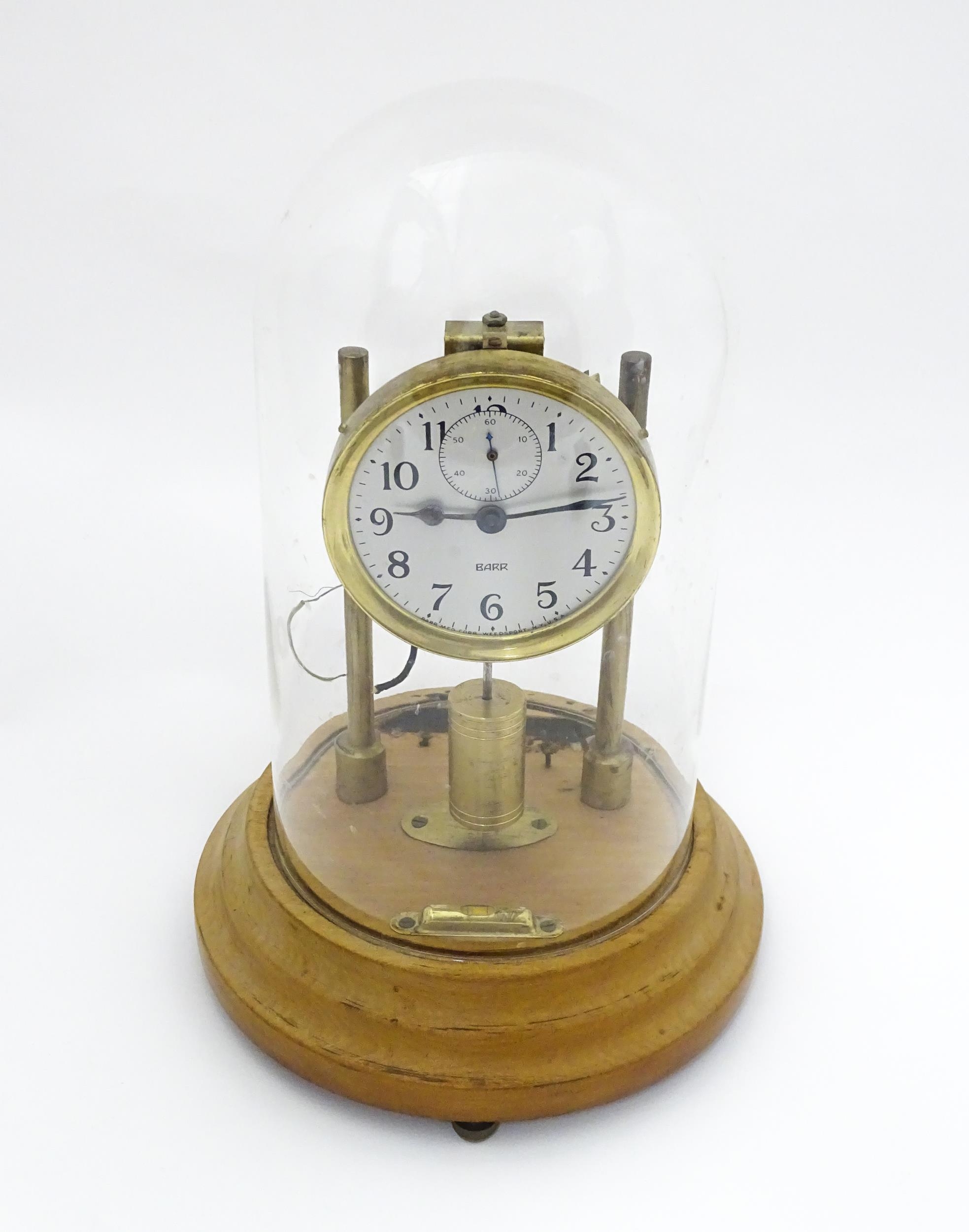 An American electric mantel clock by Barr , the dial with subsidiary seconds dial and signed Barr, - Image 4 of 12