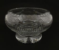 A cut crystal glass bowl, possibly Waterford. Approx. 6 1/2" high Please Note - we do not make