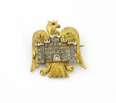 Military interest: A yellow metal sweetheart brooch modelled as Bedfordshire Yeomanry insignia