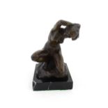 A 20thC cast model of a female nude bather after Alfredo Pina. Approx. 8 3/4" high Please Note -